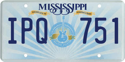 MS license plate IPQ751