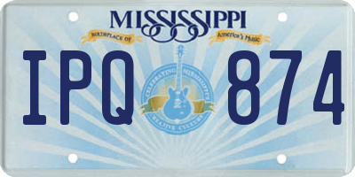 MS license plate IPQ874