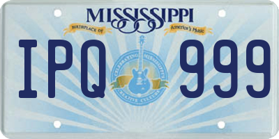 MS license plate IPQ999