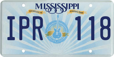 MS license plate IPR118