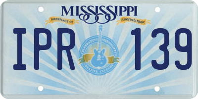 MS license plate IPR139
