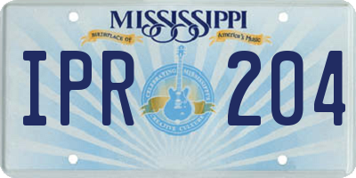 MS license plate IPR204