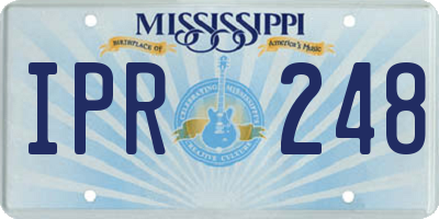 MS license plate IPR248