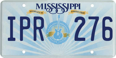MS license plate IPR276