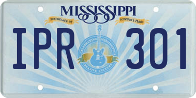 MS license plate IPR301