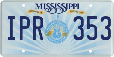 MS license plate IPR353