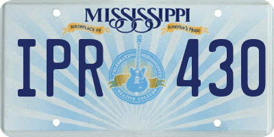 MS license plate IPR430