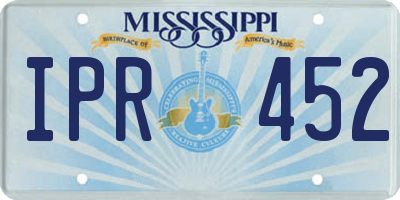 MS license plate IPR452