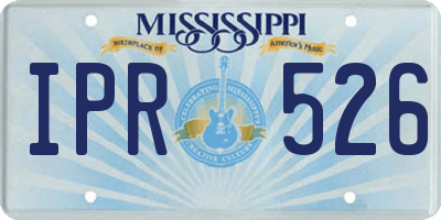 MS license plate IPR526