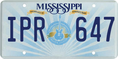 MS license plate IPR647