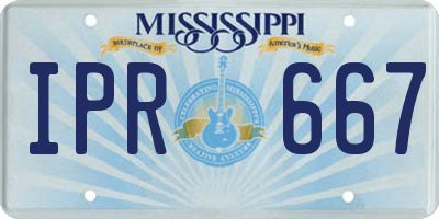 MS license plate IPR667