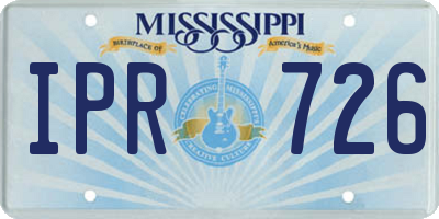 MS license plate IPR726