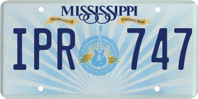 MS license plate IPR747