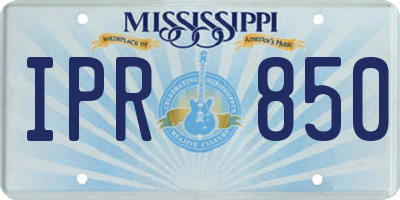 MS license plate IPR850