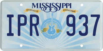 MS license plate IPR937