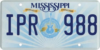 MS license plate IPR988