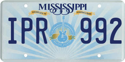 MS license plate IPR992