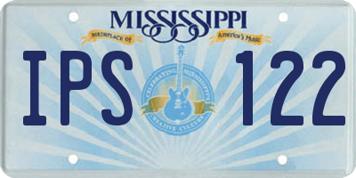 MS license plate IPS122