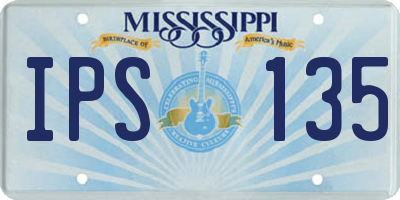MS license plate IPS135