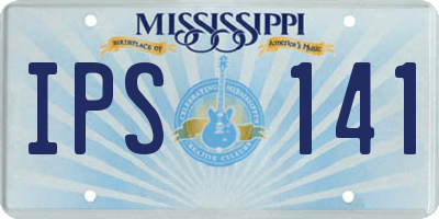 MS license plate IPS141