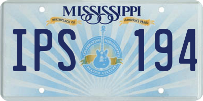 MS license plate IPS194