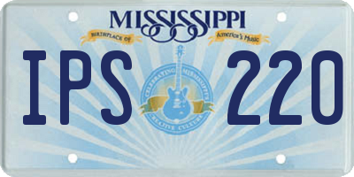 MS license plate IPS220
