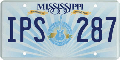 MS license plate IPS287