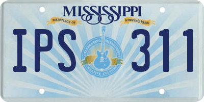 MS license plate IPS311