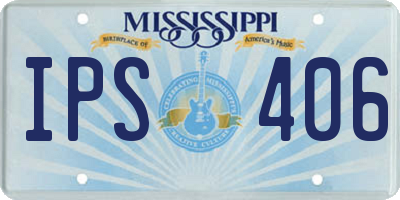 MS license plate IPS406