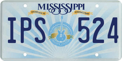 MS license plate IPS524