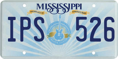 MS license plate IPS526