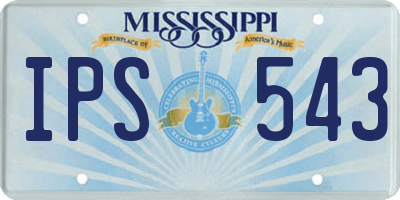MS license plate IPS543