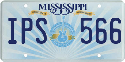 MS license plate IPS566