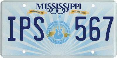 MS license plate IPS567