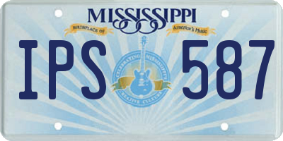 MS license plate IPS587