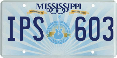 MS license plate IPS603