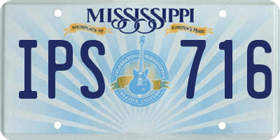 MS license plate IPS716