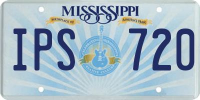 MS license plate IPS720