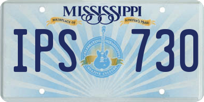 MS license plate IPS730