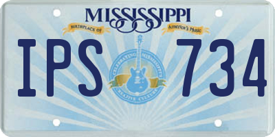 MS license plate IPS734