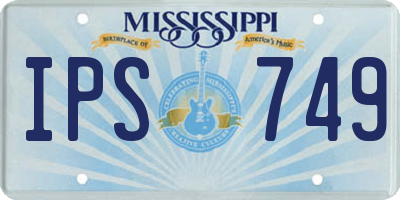 MS license plate IPS749