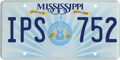 MS license plate IPS752