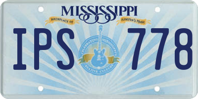 MS license plate IPS778