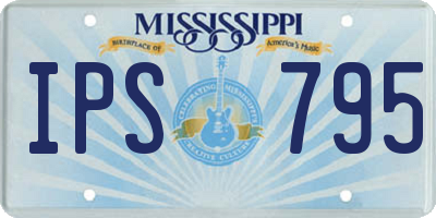 MS license plate IPS795