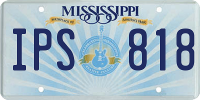 MS license plate IPS818