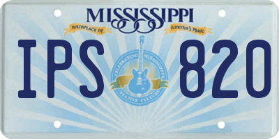 MS license plate IPS820