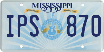 MS license plate IPS870