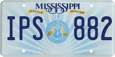 MS license plate IPS882
