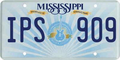 MS license plate IPS909