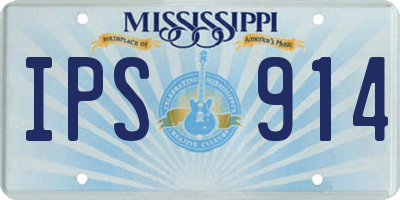 MS license plate IPS914